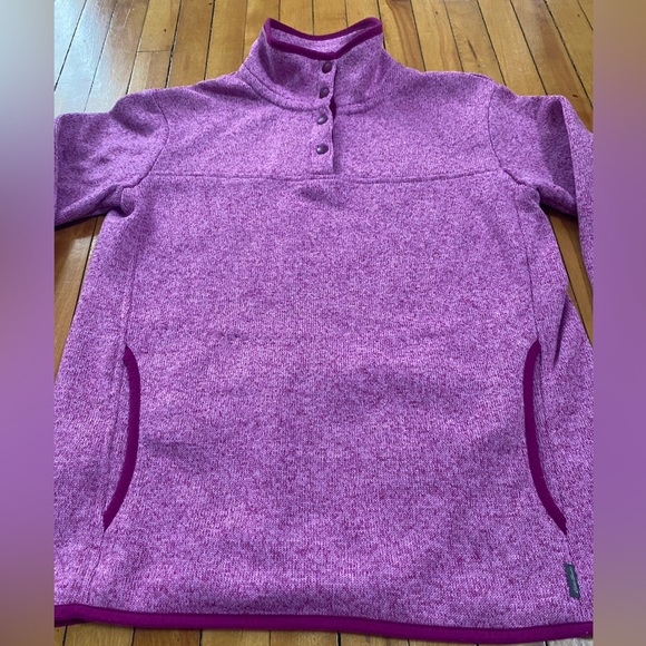 Eddie Bauer Women’s Snap Fleece Pullover Sweater Size S – Pink/Purple - Picture 3 of 14
